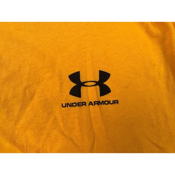 Under Armour Size M Mens T Shirt Short Sleeve Gold Yellow - Picture 2 of 3